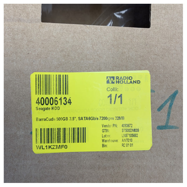 Seagate BarraCuda 500GB Intern Harddisk - 3,5 tommer SATA 6Gb/s 7200rpm 32MB HDD 