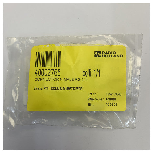 Conector RF N macho para cable coaxial RG214 