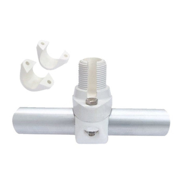 AC Antennas N210F soporte para montaje en pasamanos - soporte para antena marina - 22-30mm - 1inch 14TPI - blanco 