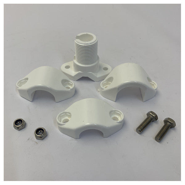 AC Antennas N210F soporte para montaje en pasamanos - soporte para antena marina - 22-30mm - 1inch 14TPI - blanco 