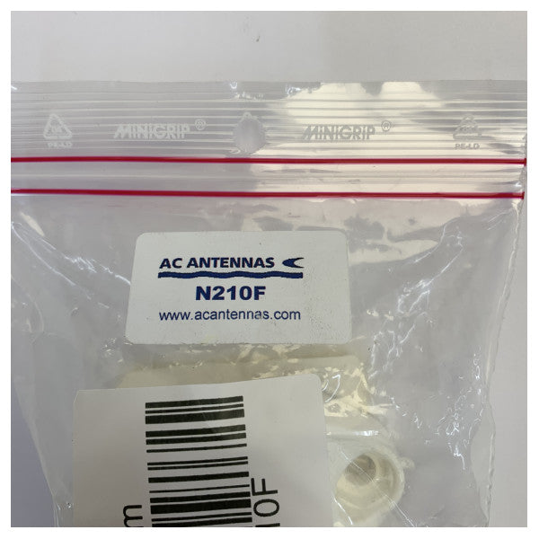 AC Antennas N210F Supporto da ringhiera - Supporto per antenna marino - 22-30 mm - 1 pollice 14 TPI - Bianco 