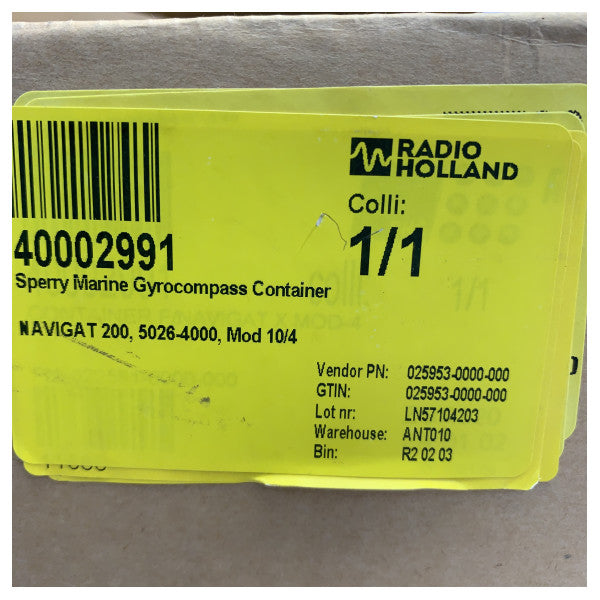 Sperry Marine NAVIGAT 200 Gyrocompass Container - 5026-4000 Mod 10/4 