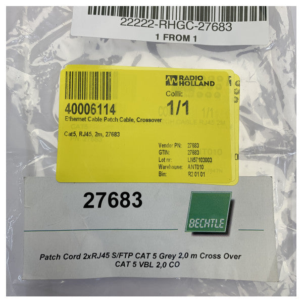 Bechtle Crossover Cat5 Câble de brassage RJ45 - Câble réseau 2 m - 27683 