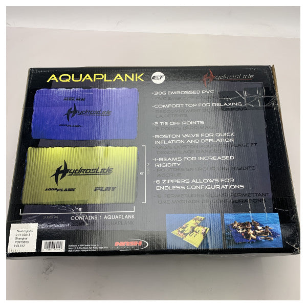 Doca flutuante insuflável Hydroslide Aqua Plank 12 x 6 pés - HSL612