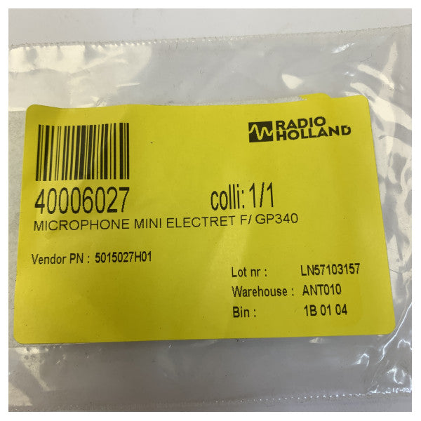 Motorola 5015027H01 Micrófono de electreto para radio bidireccional GP340 - Electrónica marina 