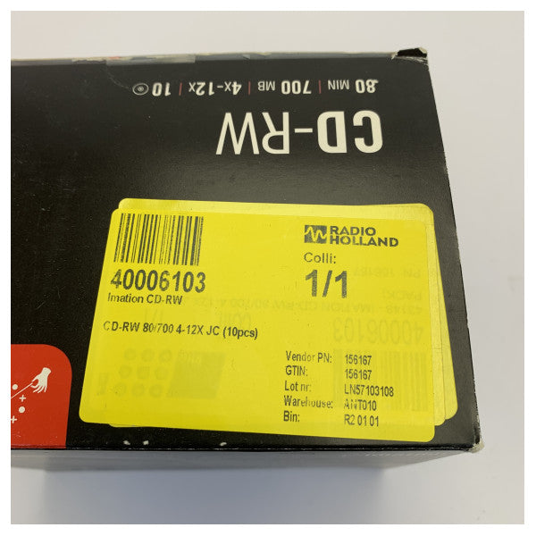 Imation CD-RW 700MB 80min 4x-12x Regravável - 10 unidades Slim Jewel Case 