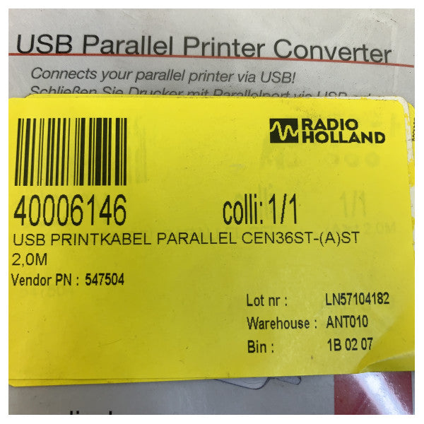 USB- til parallelprinterkabel IEEE 1284 CN36 Centronics 2 m - CEN36ST-(A)ST 