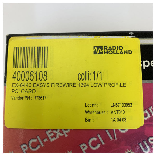EXSYS EX-6440 FireWire 1394 Κάρτα PCI χαμηλού προφίλ - Ελεγκτής IEEE 1394a 