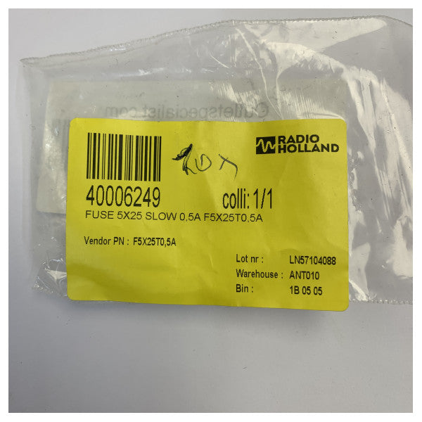 Bussmann MDL 1/2 Γυάλινη Ασφάλεια 0.5A Βραδείας Τήξης 5x25mm - Θαλάσσια Ηλεκτρική Ασφάλεια 