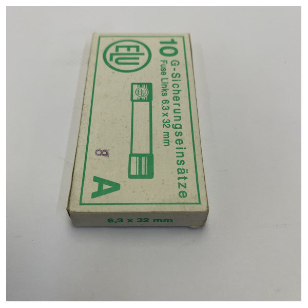 ELU Slow-Mounted Glass Fuse 0.63A - 6x30mm / 6.3x32mm - 10 Pieces - Marine Electrical
