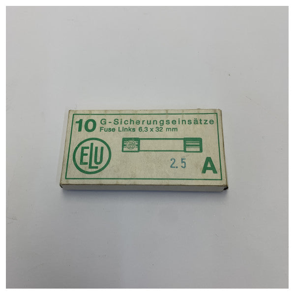 ELU Glassicherung 6x30mm 2,5A träge - Marine-Elektrosicherung 