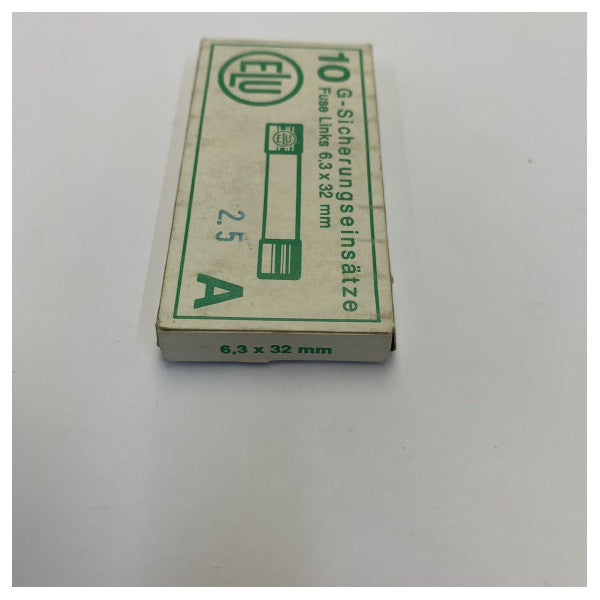 ELU Glassicherung 6x30mm 2,5A träge - Marine-Elektrosicherung 