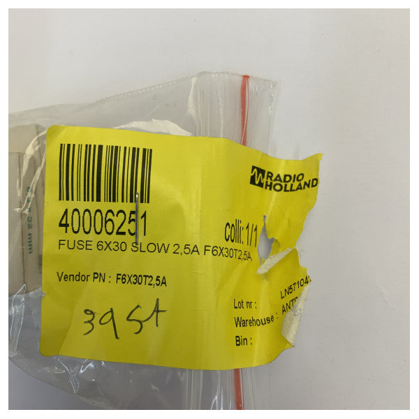 ELU Glassicherung 6x30mm 2,5A träge - Marine-Elektrosicherung 