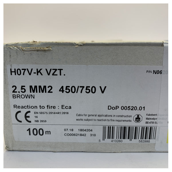 H07V-K cavo di installazione flessibile 2,5 mm marrone 