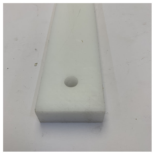 Tira de plástico HMPE HD500 Ertalon - cepillada - 600x40x15mm - blanca - herrajes para yates 
