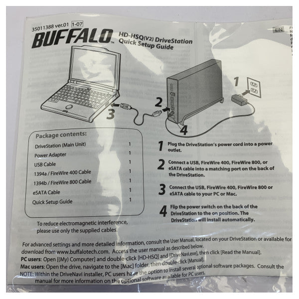 Buffalo DriveStation Combo 4 Boîtier pour HDD - eSATA FW800 FW400 USB 2.0 - HD-HS1.0TQ(V2) 