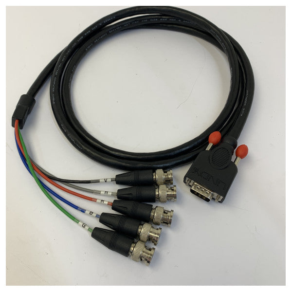 Câble vidéo VGA vers 5x BNC RGBHV - HD15 mâle - 1,8 m - Qualité marine 