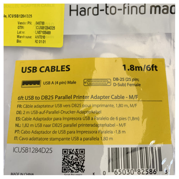StarTech USB na paralelni DB25 adapter kabel za pisač - ICUSB1284D25 