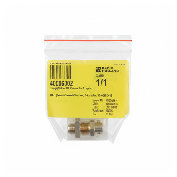 Telegärtner BNC T-Adapter Female-Female-Female RF Connector J01004B0616 