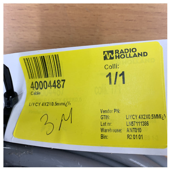 Cavo schermato marino LiYCY 4x2x0,5 mm² - coppia intrecciata - 3 metri 