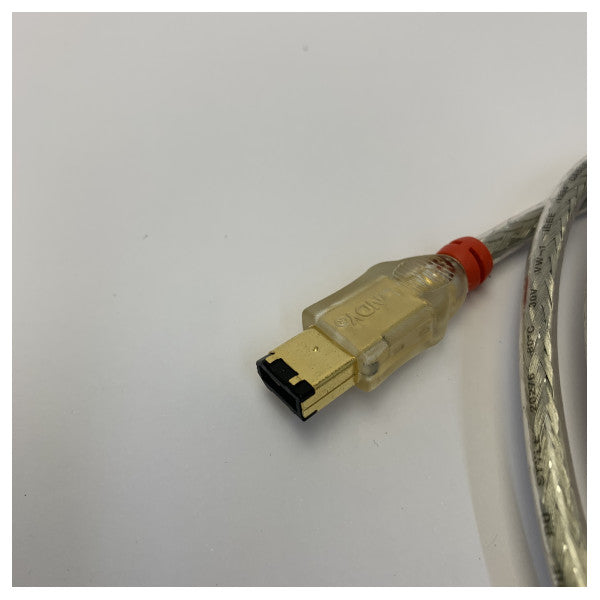 FireWire Data Cable 9-pin to 6-pin (MA-MA) - 2.0 Meter - Transparent 