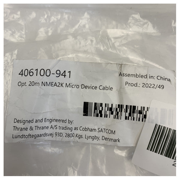 Cobham NMEA 2000 Micro kabel za uređaj 20 m - 406100-941 NMEA2K brodska elektronika 