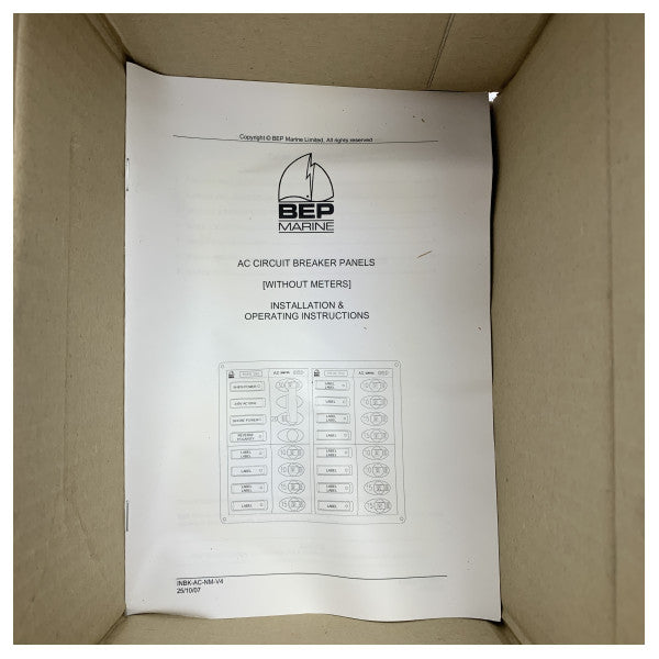 BEP circuit breaker panel AC 110V 2x single pole 2x15A 1x double pole 1x30A