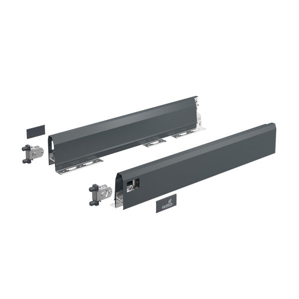 Hettich Architect Marine Connection Set - Durable Antracite Metal & Plastic Coupling for Weather-Resistant Installations