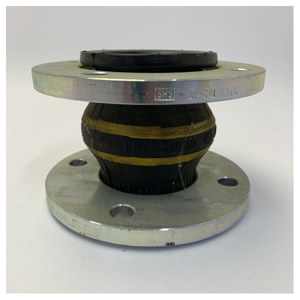 SHS Gummi Kompensator DN80 PN6 Fleksibel Utvidelseslenke 