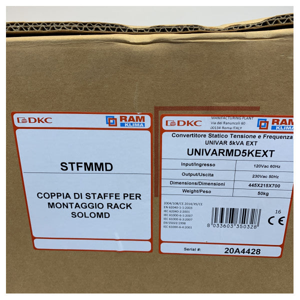 DKC Frequency Converter 120 to 230V 50Hz 5kVA 3.5kW - UNIVARMD5KEXT