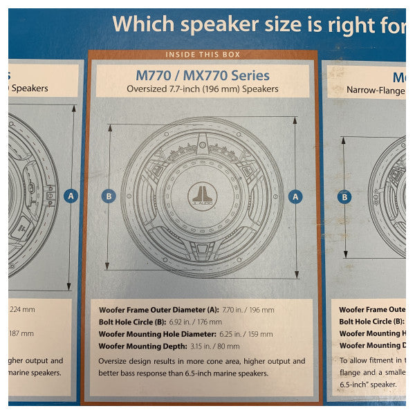 Conjunto de Alto-falantes Marinhos JL Audio M770-CCX-CG-WH - Coaxial de 7.7 polegadas - Branco 