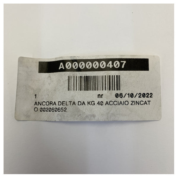 Âncora Lewmar Delta 40KG - 88lbs Aço Galvanizado Para Barcos até 22M - 57440 