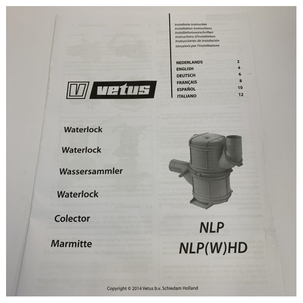 Vetus NLP50S Waterlock Avgassystem - Dämpare 50 mm - NLP50S 