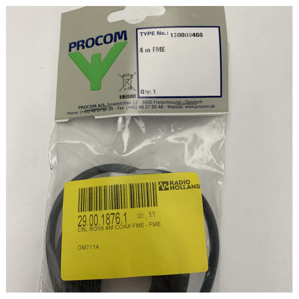 Procom FME 130000474 RG 58 Cable 4M FME-hembra a FME-hembra 