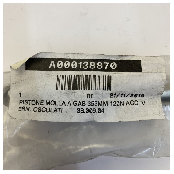 Osculati Αέριο Ελατήριο 355mm 120N 12 KG Ανοξείδωτο Ατσάλι - 38.009.04 