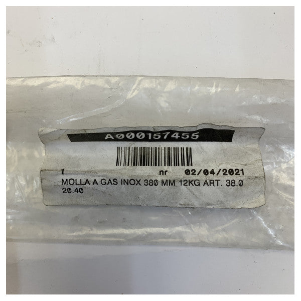 Osculati gasfjedre 380 mm 12 kg rustfrit stål med kuglehoved - 38.020.40 