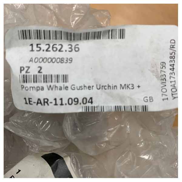 Whale BP9013 Gusher Urchin Manual Bilgepumpe Under Dekk Montering 