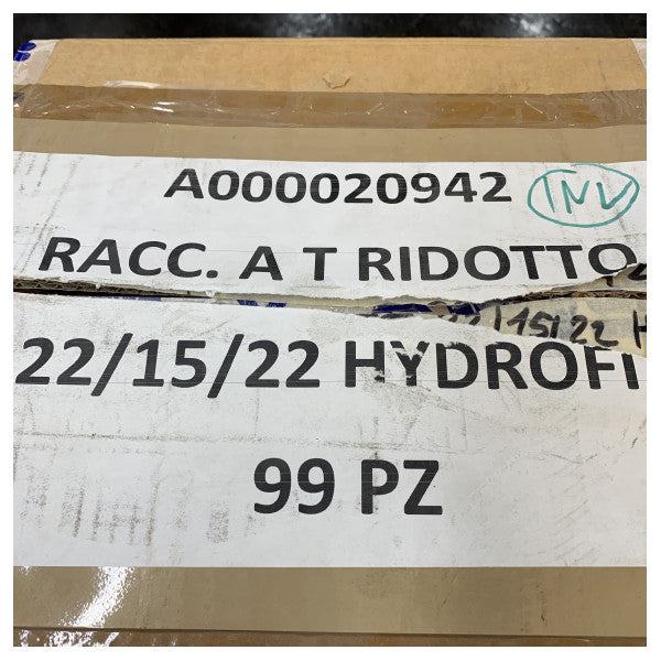 Reducer T-piece 22 x 22 x 15 mm Push-fit Fitting for Water Systems