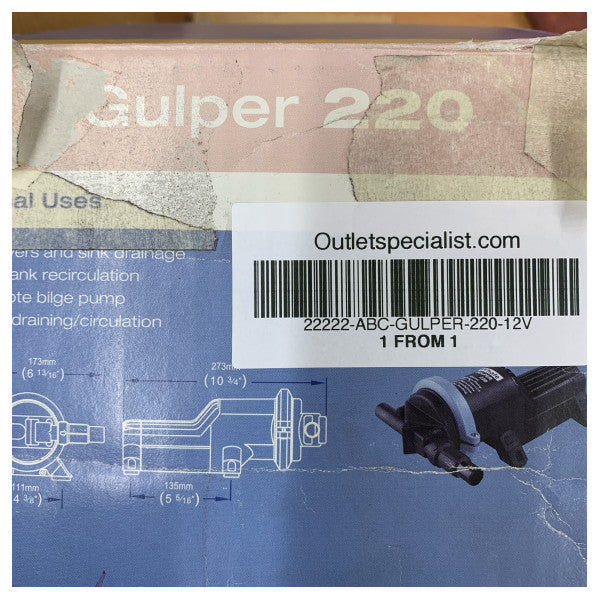 Whale Gulper 220 Nero Acqua 12V - Doccia Toilette e Pompa di Sentina - BP1552 