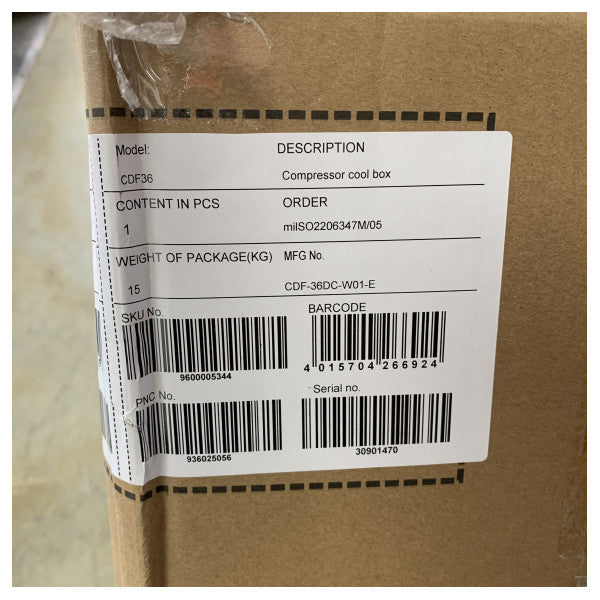 مبرد ضاغط الهواء CDF-36 من Dometic CDF-36 رمادي 31 لتر 12/24/230 فولت