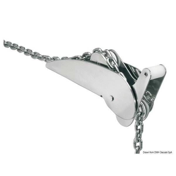 Osculati rustfritt stål tiltbart anker rull 20kg - baug rulle i rustfritt stål - 01.331.03 