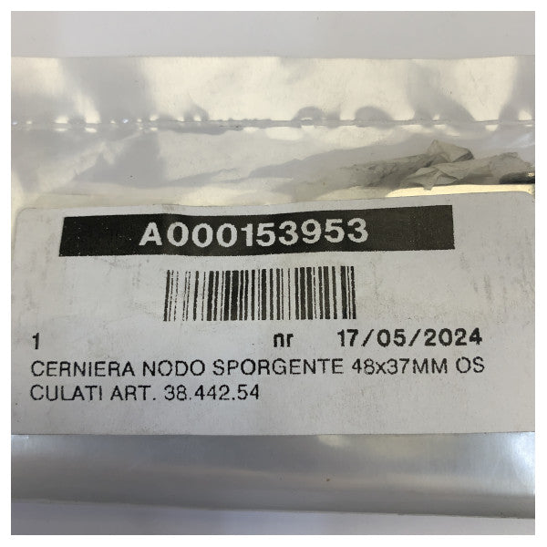 Bisagra Osculati con botón saliente 48x37mm - Acero inoxidable - 38.442.54 