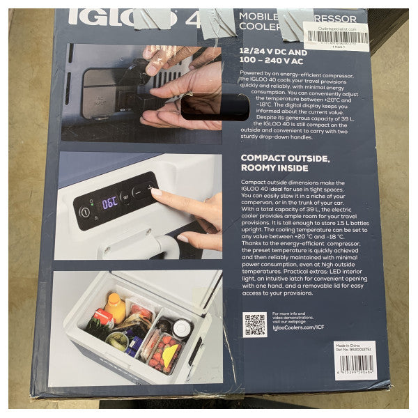 Κουτί ψύξης συμπιεστή Igloo ICF40 40L μπλε AC/DC 12/24/230V