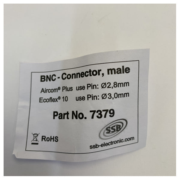 Conector de Grampeamento BNC-Macho SSB Eletrônico para Ecoflex-10 e Aircom Plus - 7379 