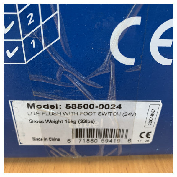 Inodoro eléctrico Jabsco Lite Flush 24V con interruptor de pie - 58500-0024 