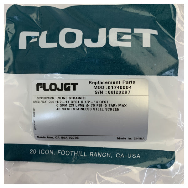 Flojet 01740004 Inline vattenfilter 40 mesh - Marin vattenpumpfilter 