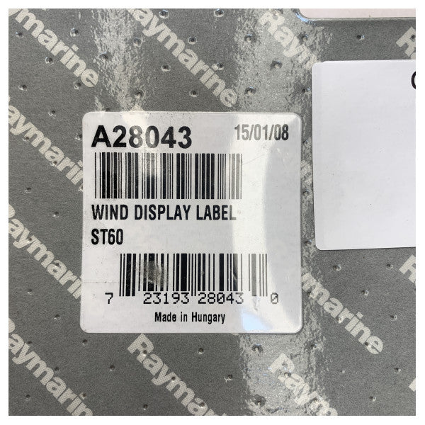 Raymarine A28043 ST60 wind display label grey