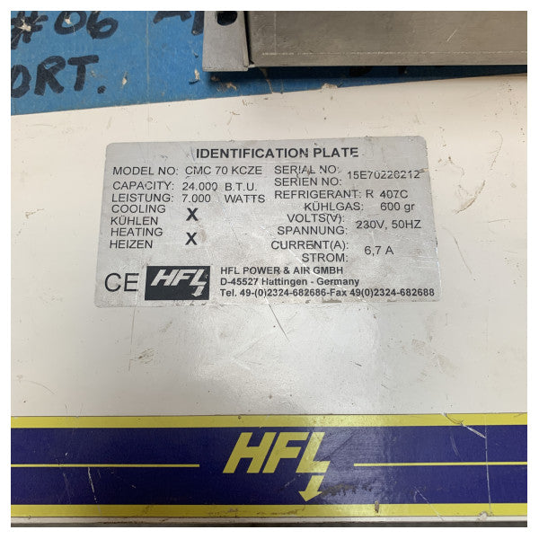 HFL CMC70KCZE 24000 BTU 独立型エアコン・ユニット