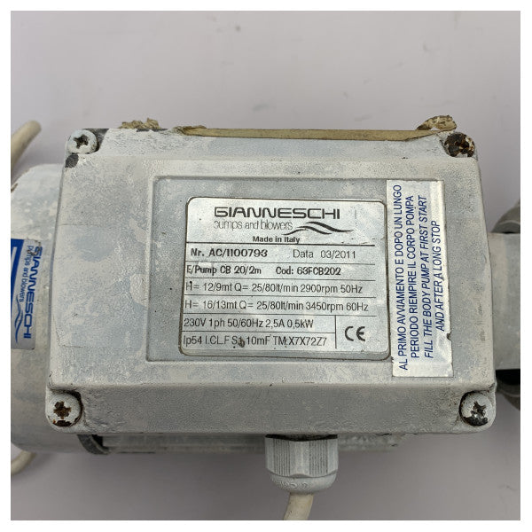 Rabljeni Gianneschi CP20/2 brončana morska pumpa za vodu 230V - 63FCB202