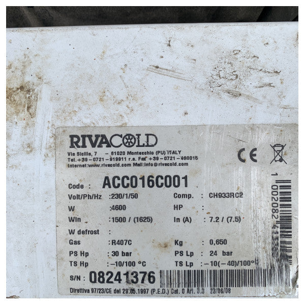 Unità di aria condizionata marina Riva Cold ACC016C001 da 16.000 BTU a 230V